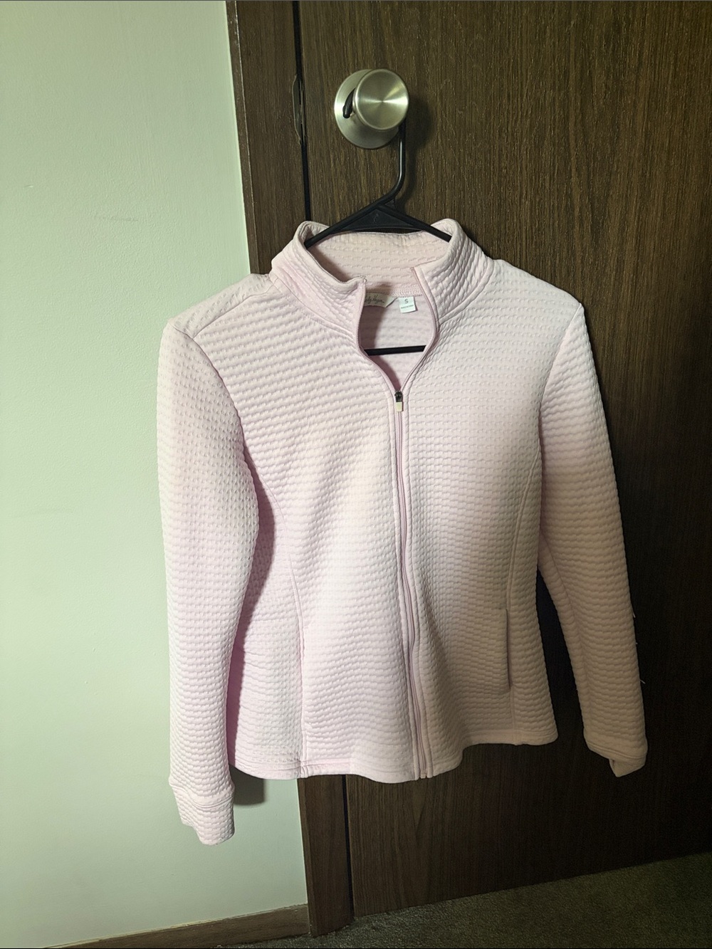 Lady Hagen Light Pink Quilted Full-Zip Teddy Jacket